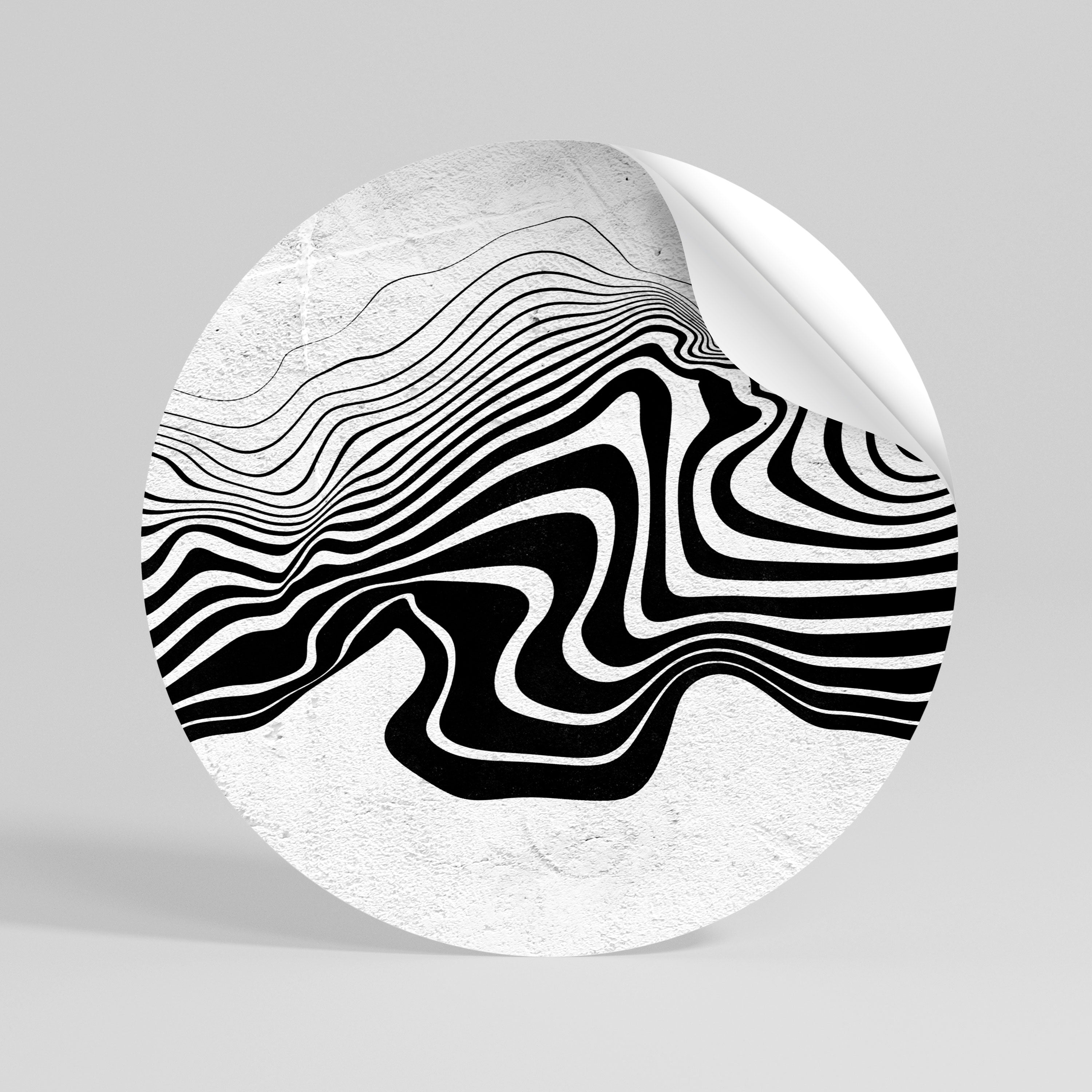 MONOCHROME MIRAGE Peel and Stick Round Sticker