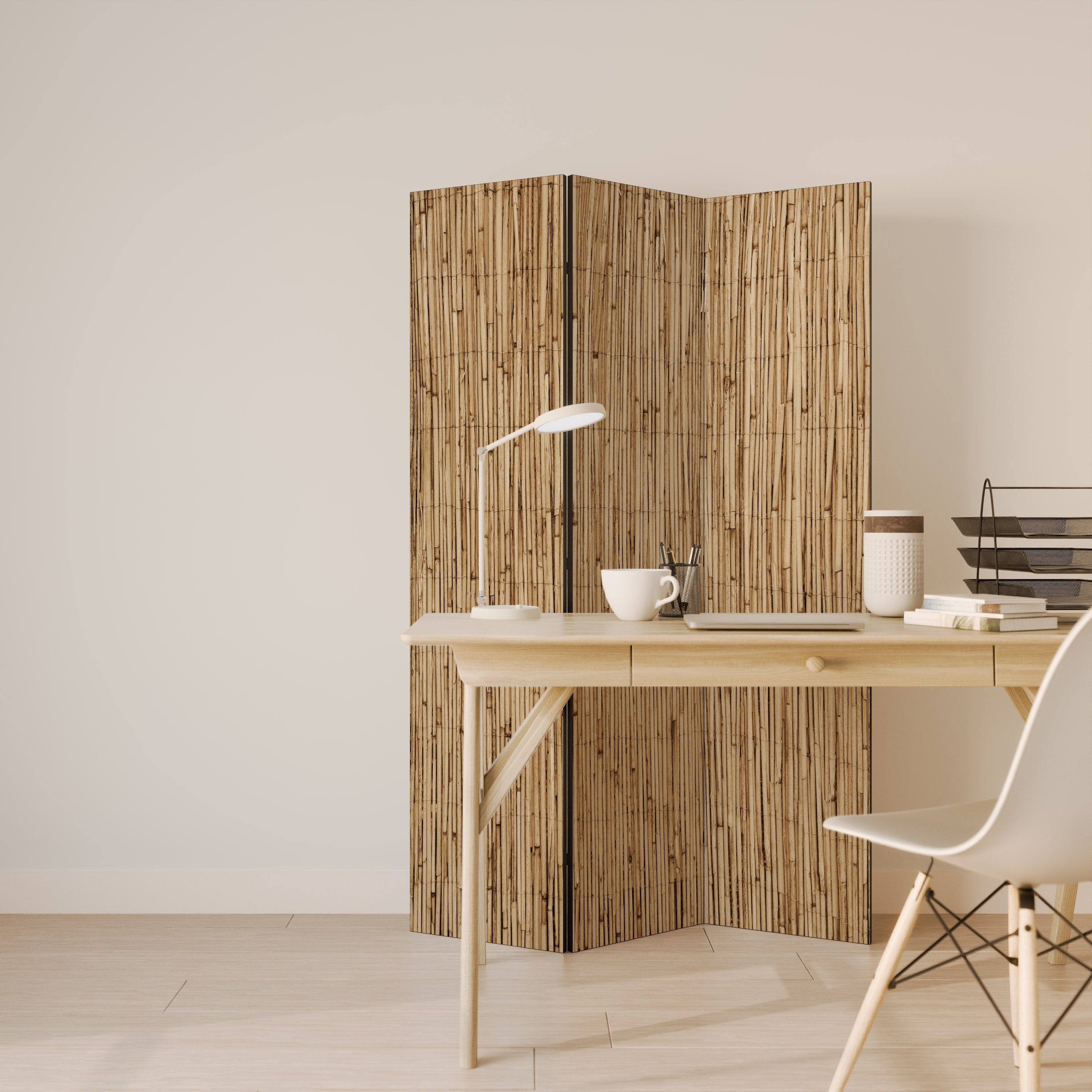 STRAW BOUND DELIGHT Biombo Decorativo de 3 Painéis