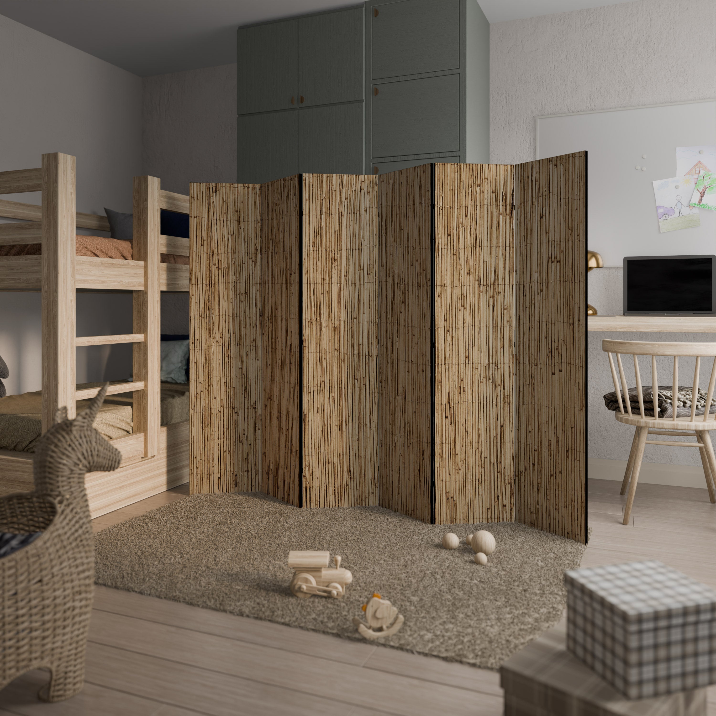 STRAW BOUND DELIGHT 6-Panel Room Divider
