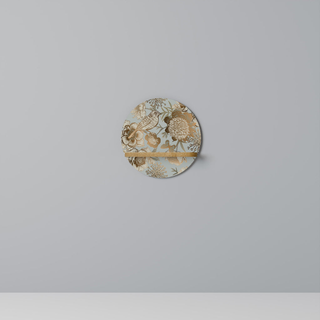 SUCCULENT WHIMSY Prateleira Redonda Decorativa em Efeito Carvalho