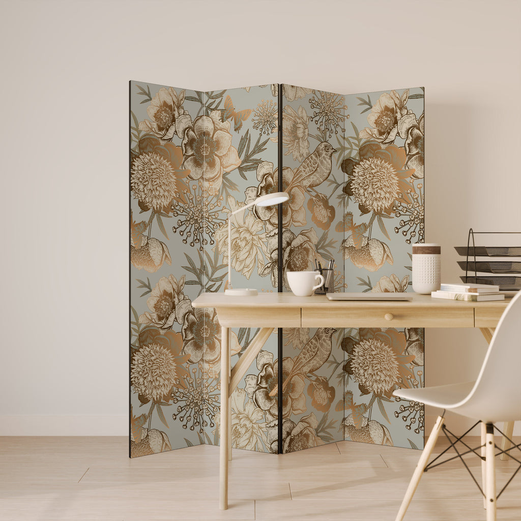 SUCCULENT WHIMSY Biombo Decorativo de 4 Painéis