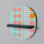 RETRO GRID Prateleira Oval Decorativa em Acabamento Preto