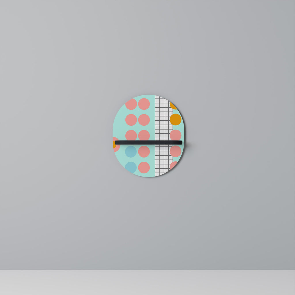 RETRO GRID Prateleira Oval Decorativa em Acabamento Preto