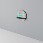 RETRO GRID Prateleira Redonda Decorativa em Acabamento Preto