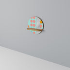 RETRO GRID Prateleira Redonda Decorativa em Efeito Carvalho