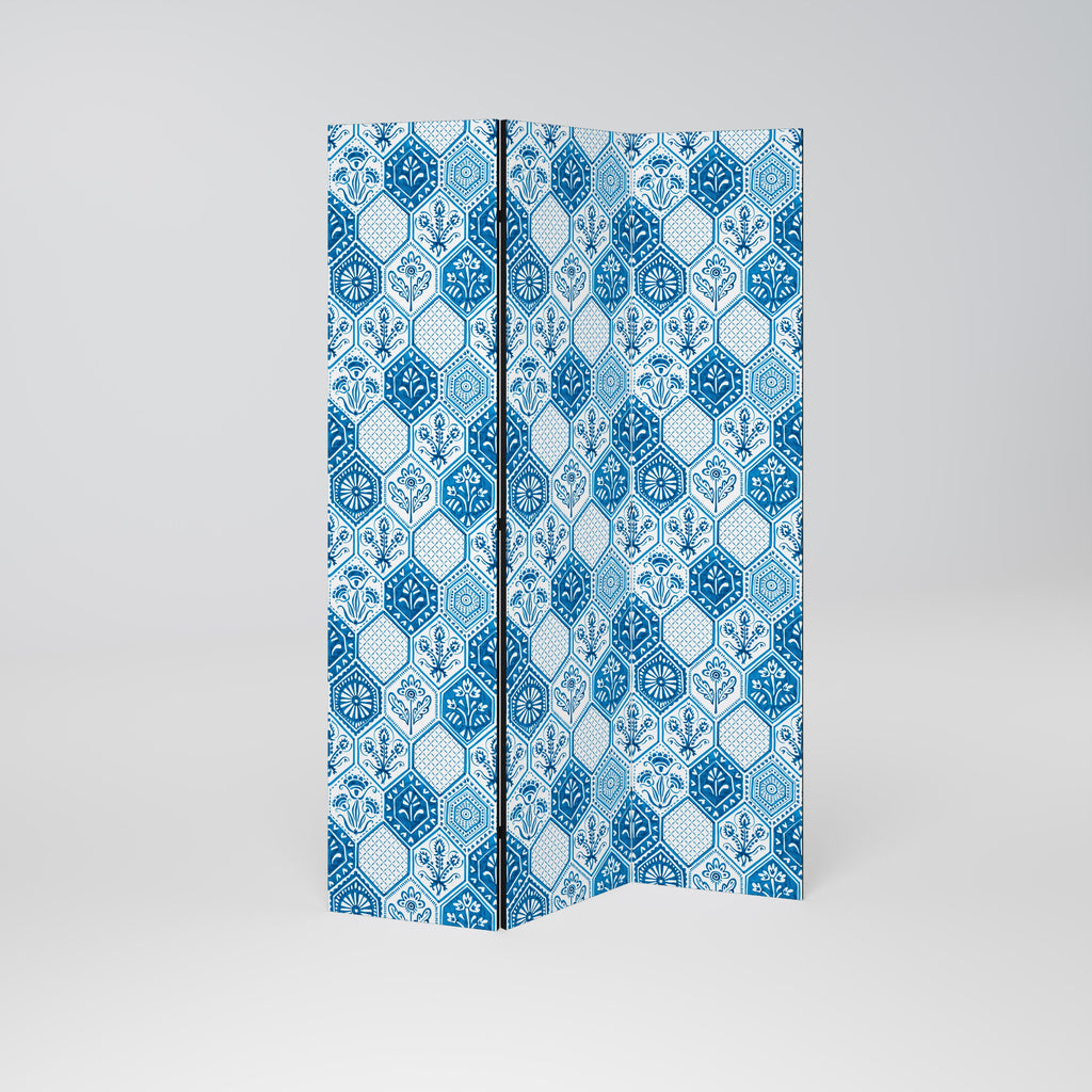 AQUATIC HEXAGON DREAM Decorative 3-Panel Room Divider
