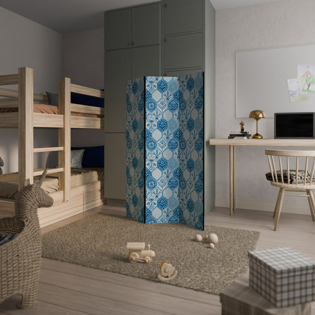 AQUATIC HEXAGON DREAM Decorative 3-Panel Room Divider