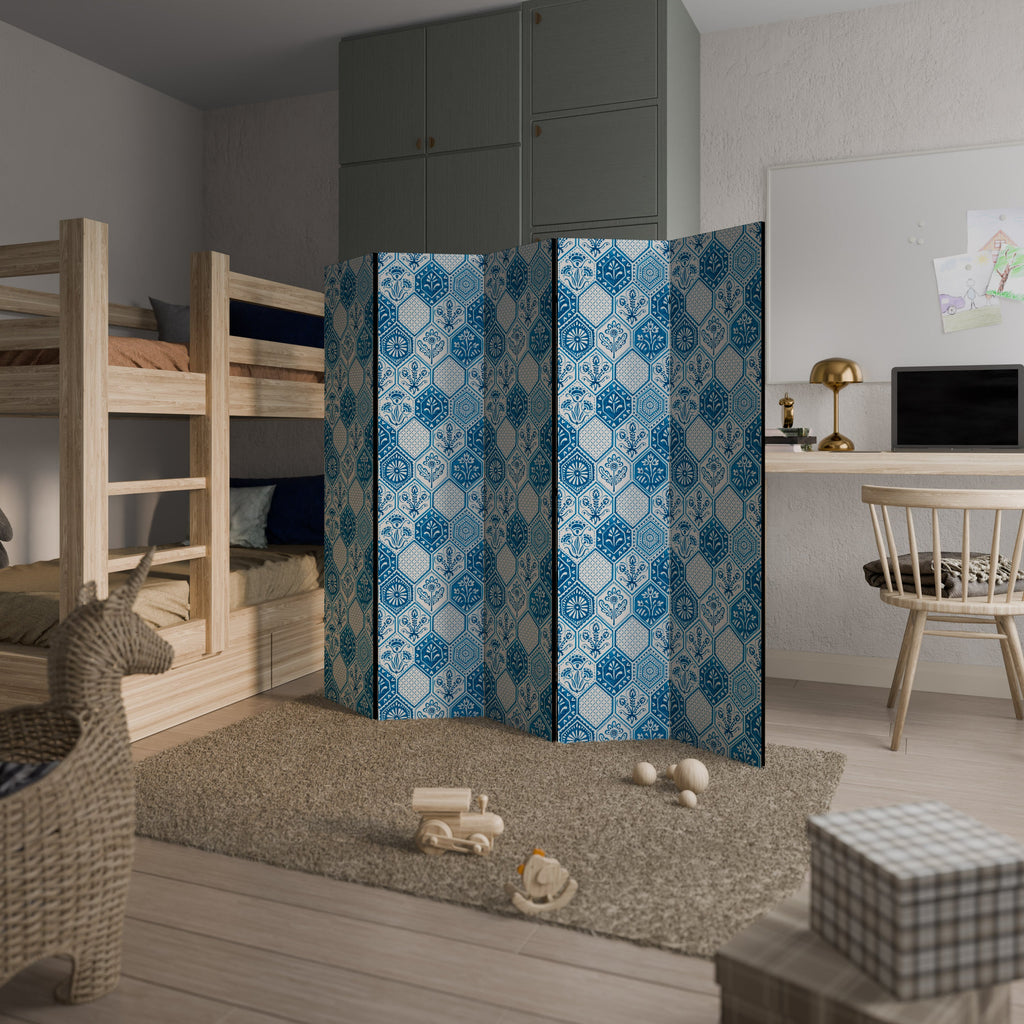 AQUATIC HEXAGON DREAM Biombo Decorativo de 5 Painéis