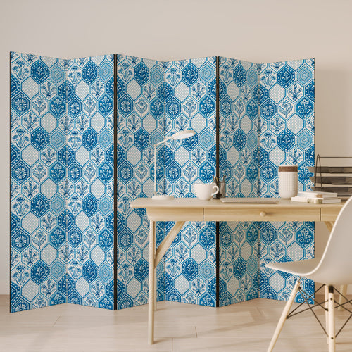 AQUATIC HEXAGON DREAM Decorative 6-Panel Room Divider