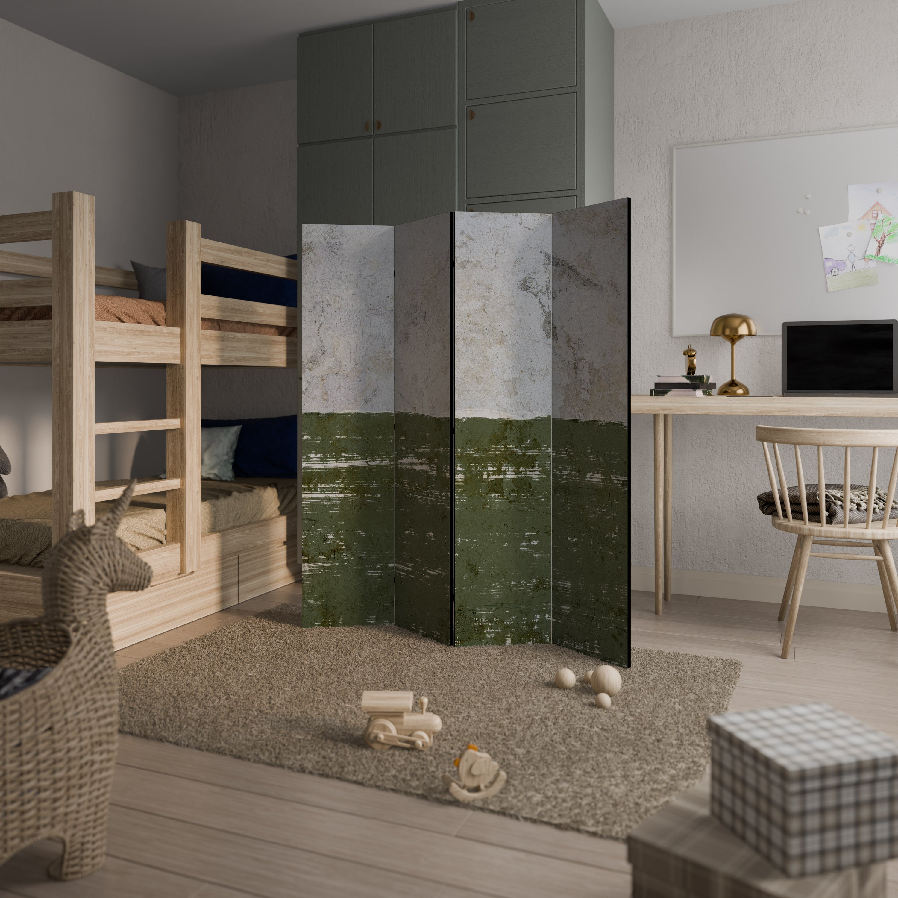 RUSTIC RADIANCE ASSEMBLED Biombo Decorativo de 4 Painéis