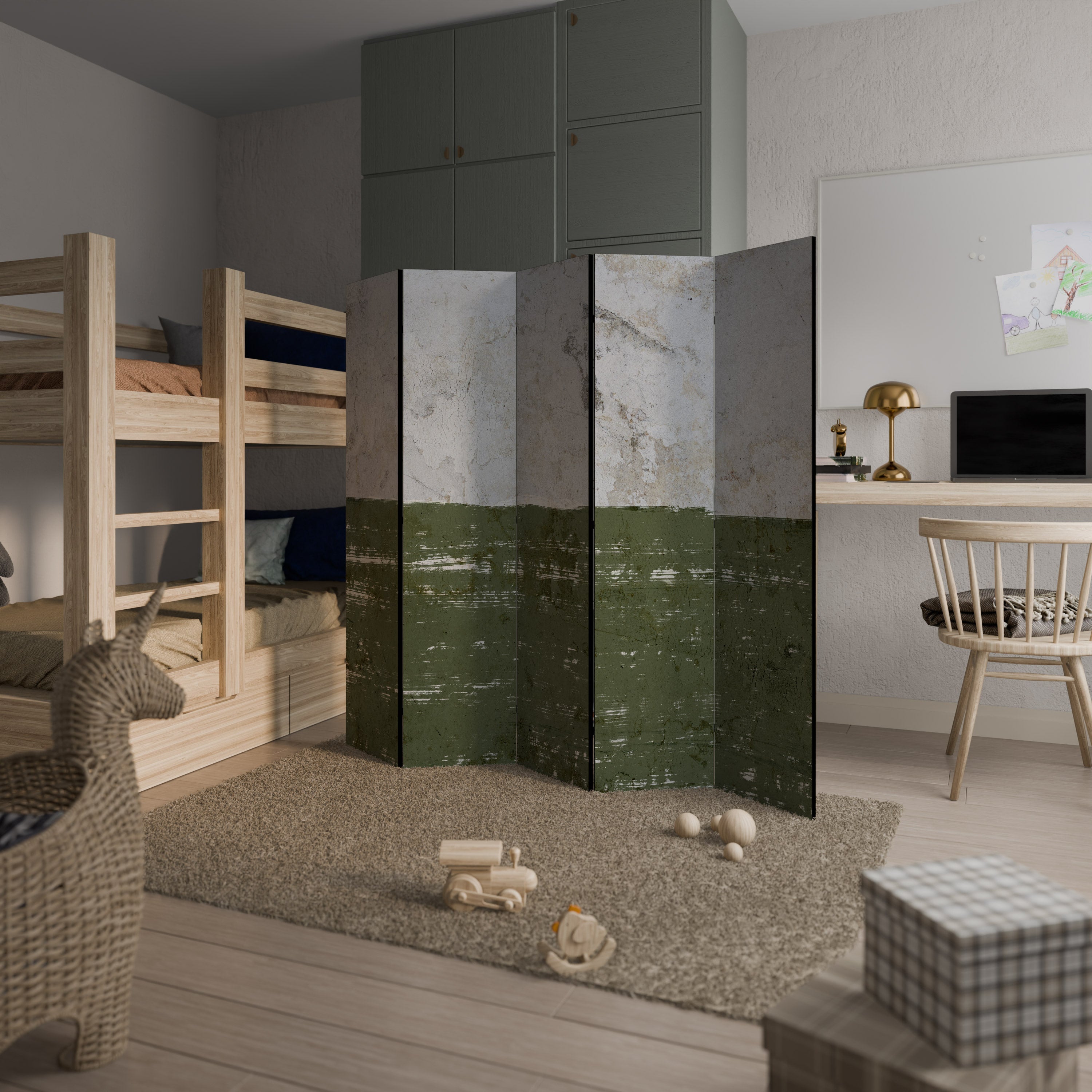 RUSTIC RADIANCE ASSEMBLED Biombo Decorativo de 5 Painéis