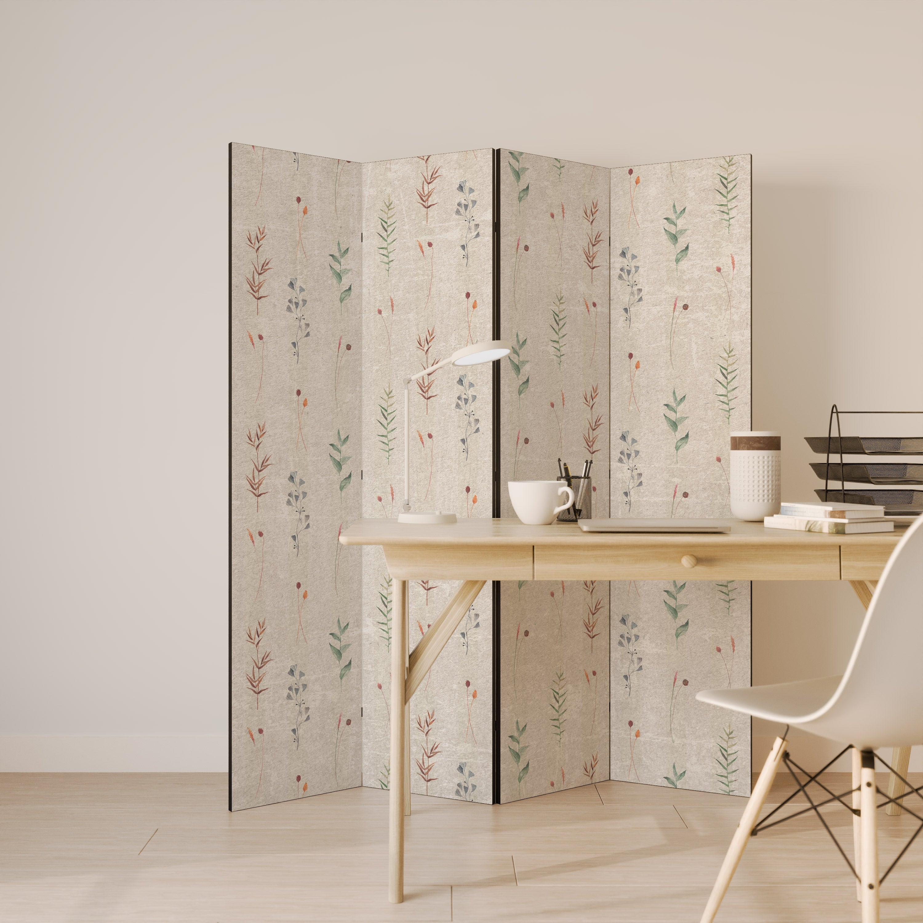 VERDANT HARMONY Biombo Decorativo de 4 Painéis