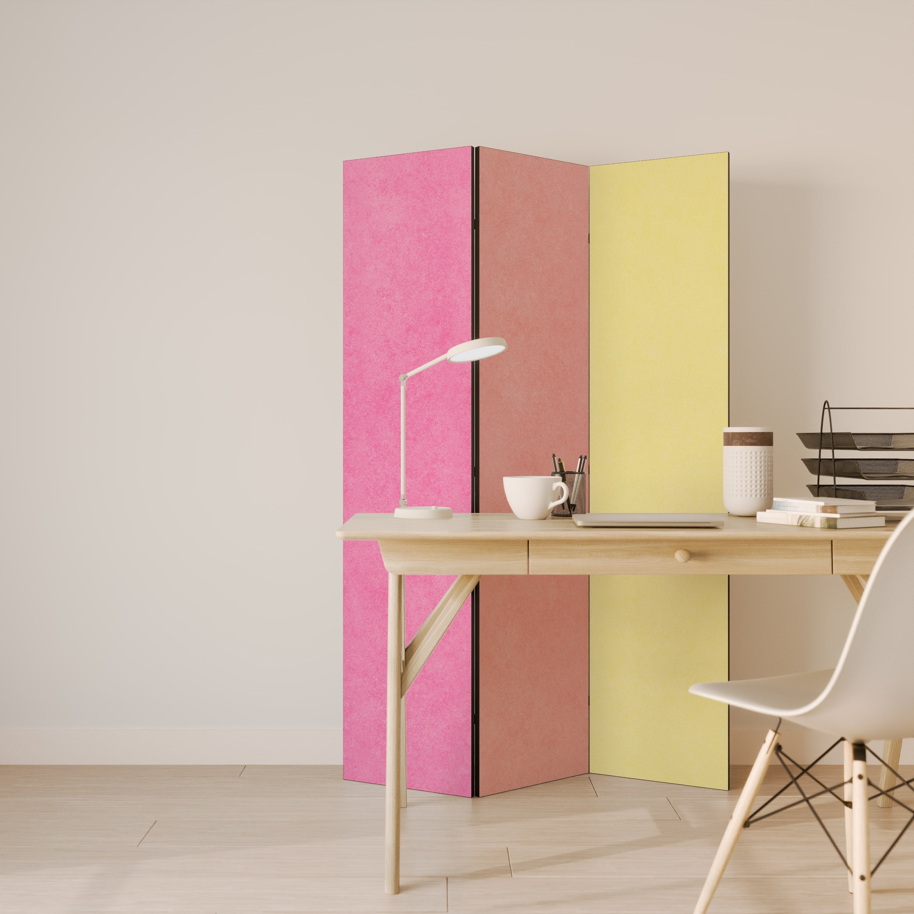 LIKE A ROLLING SHADE Biombo Decorativo de 3 Painéis