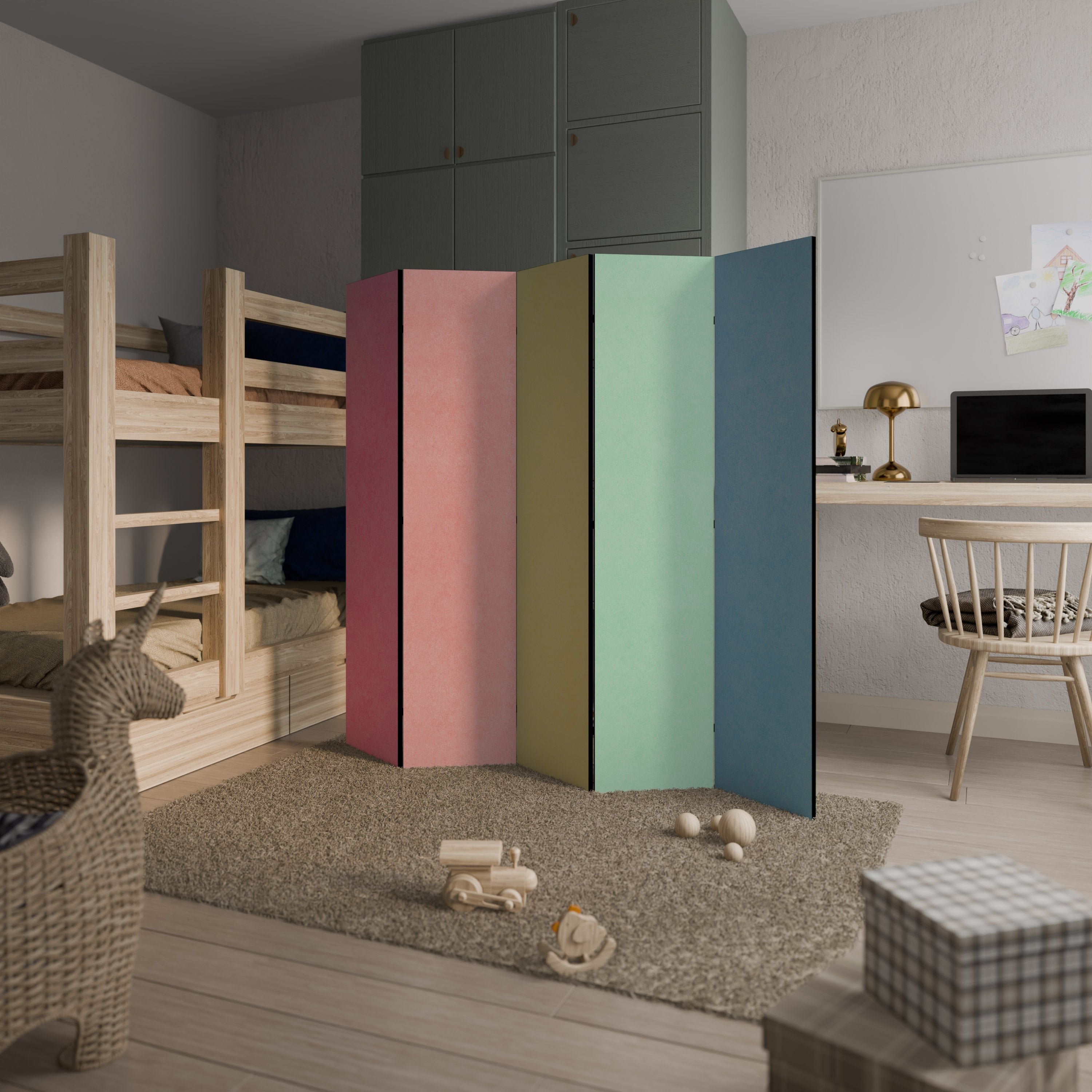 LIKE A ROLLING SHADE Biombo Decorativo de 5 Painéis