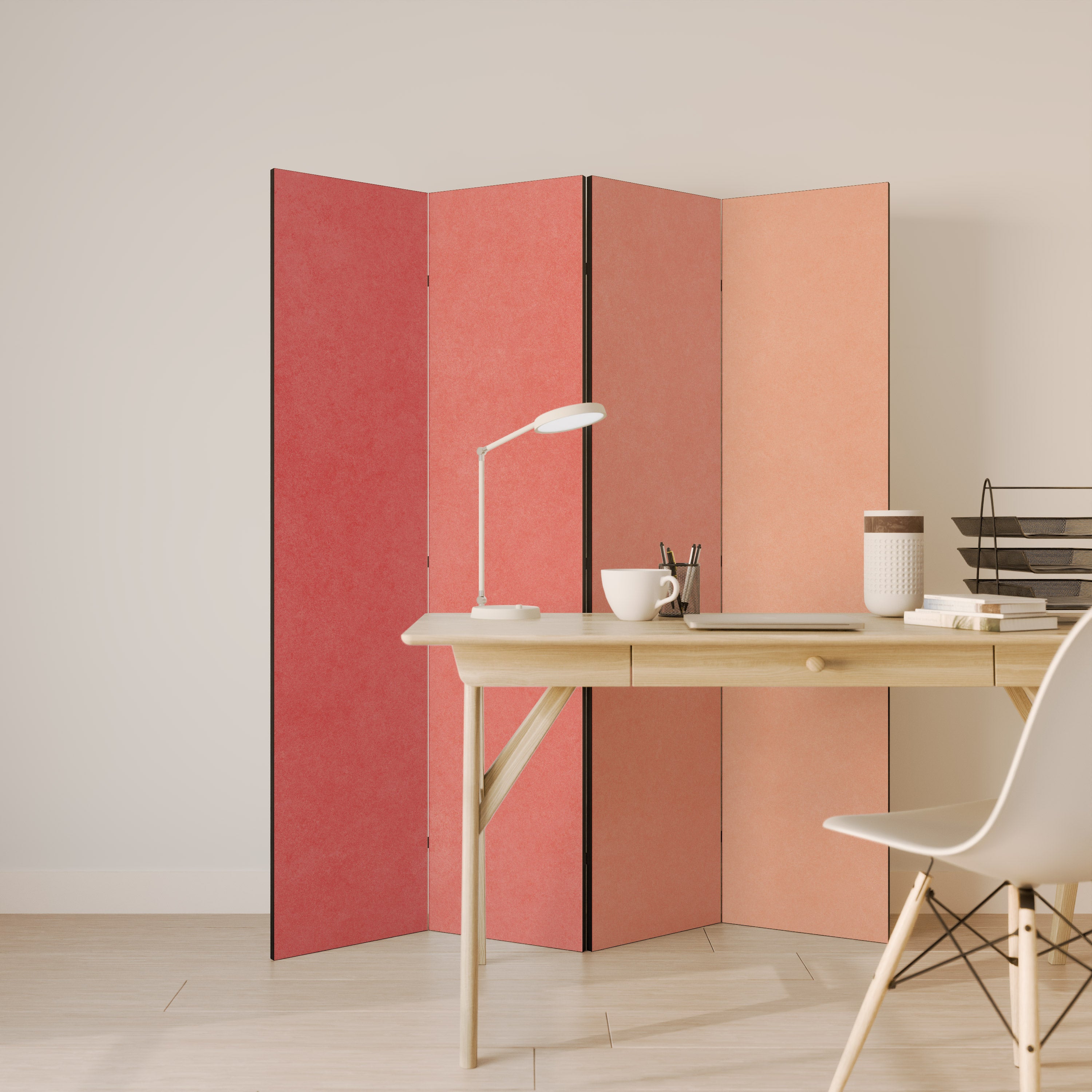 PEACH OF MY HEART 4-Panel Room Divider