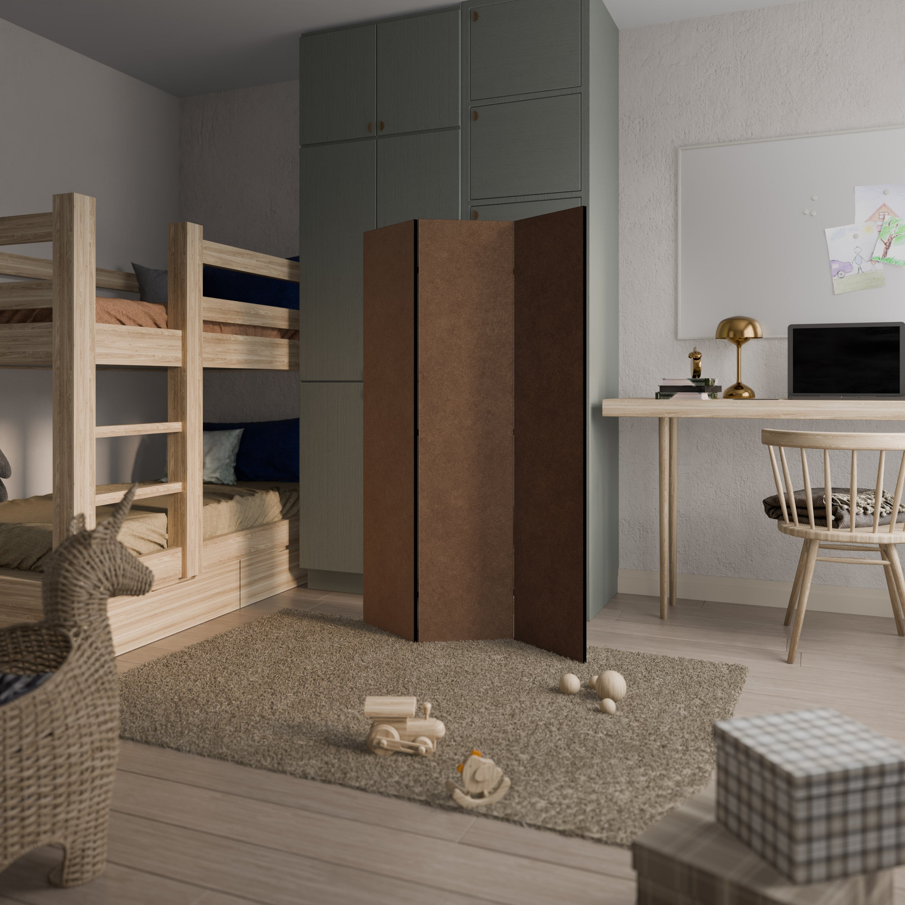 BROWNING IN THE DEEP Biombo Decorativo de 3 Painéis