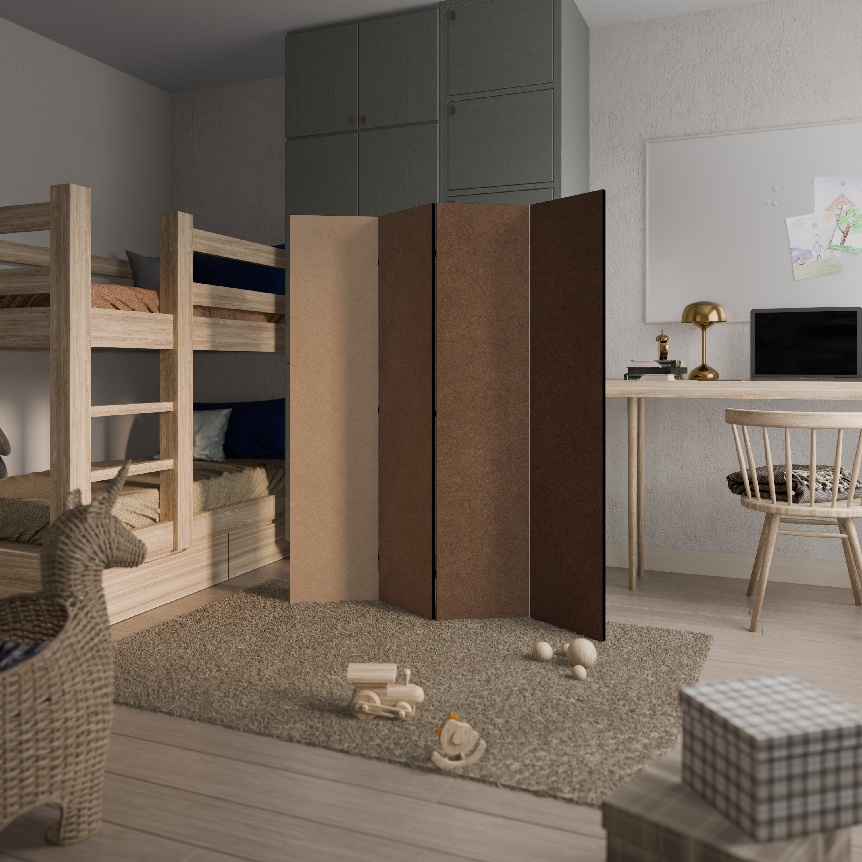 BROWNING IN THE DEEP 4-Panel Room Divider