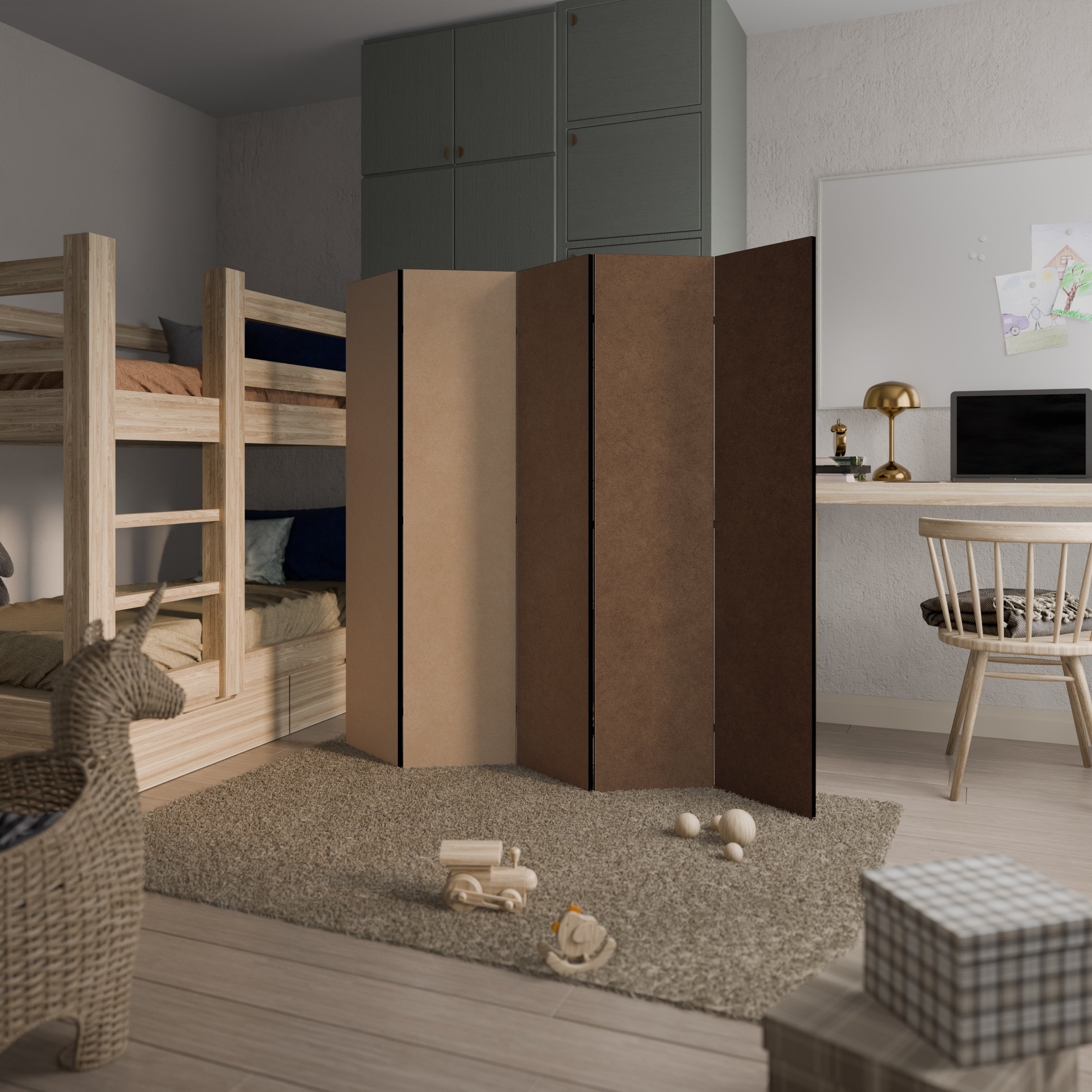 BROWNING IN THE DEEP Biombo Decorativo de 5 Painéis