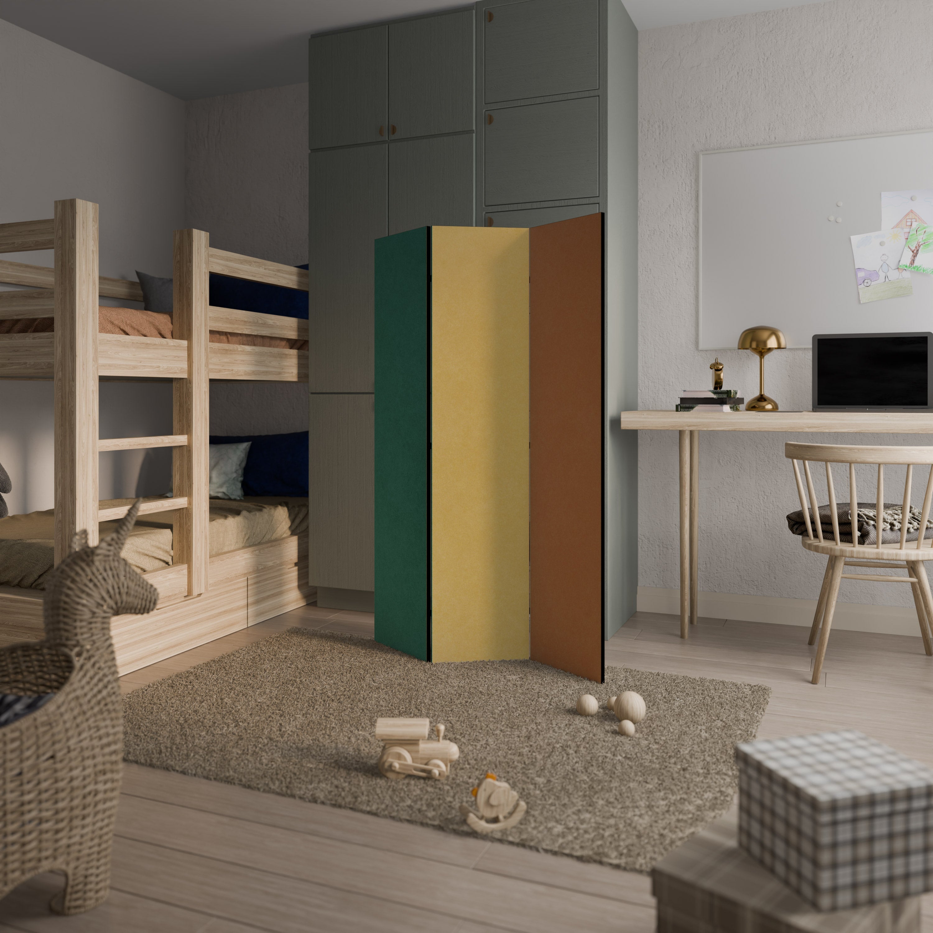 VIVA LA COLOR Biombo Decorativo de 3 Painéis