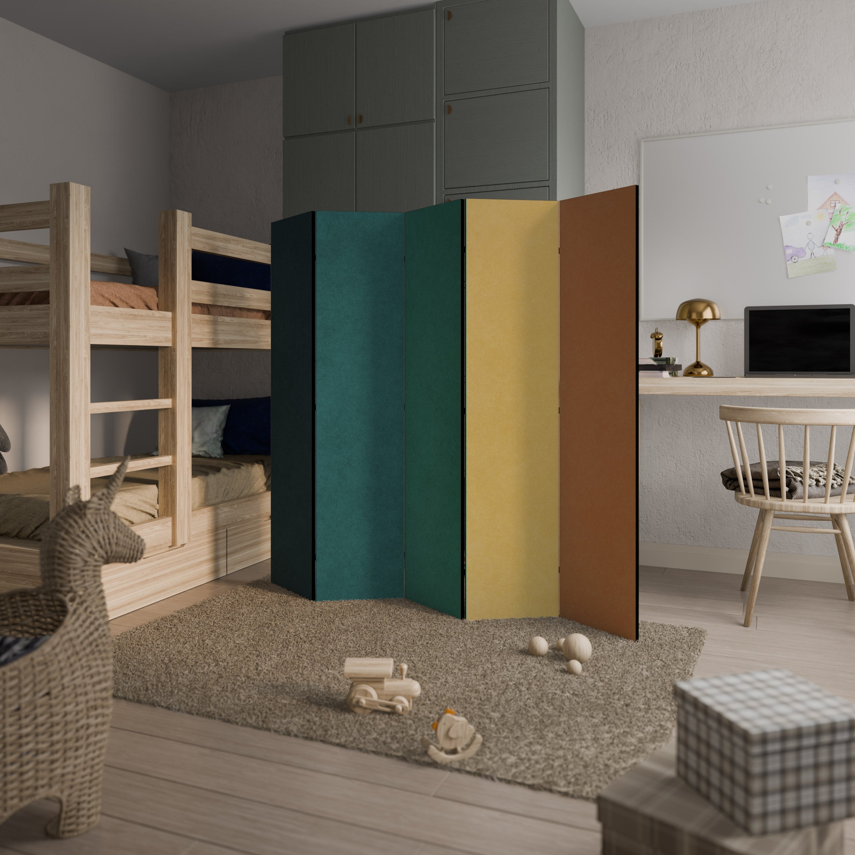 VIVA LA COLOR Biombo Decorativo de 5 Painéis