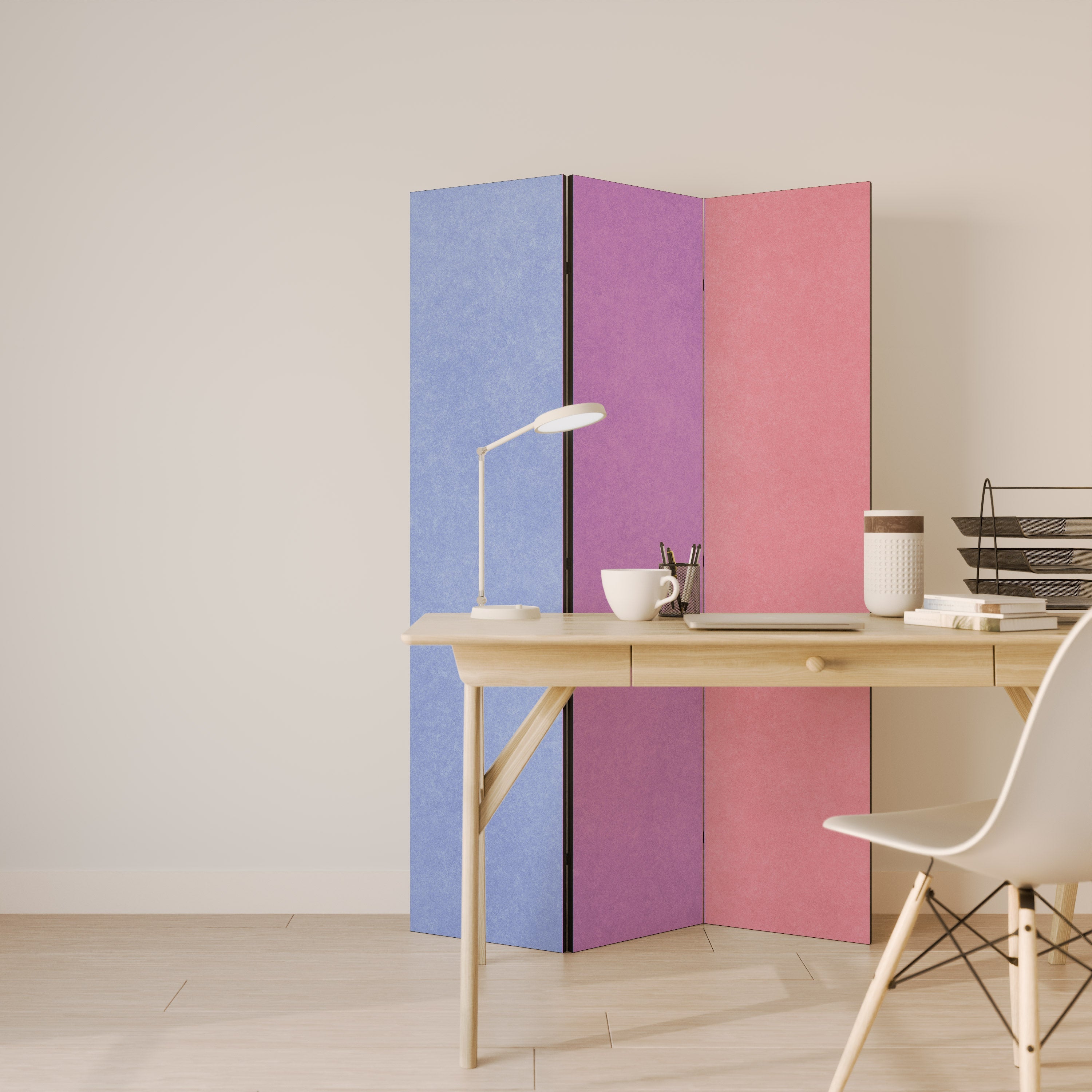 MY HEART WILL COLOR ON Biombo Decorativo de 3 Painéis