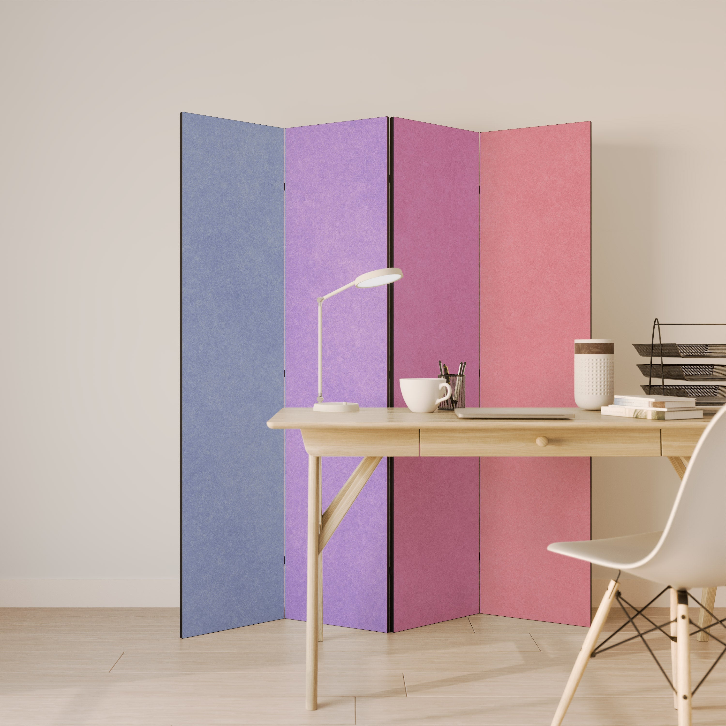 MY HEART WILL COLOR ON Biombo Decorativo de 4 Painéis