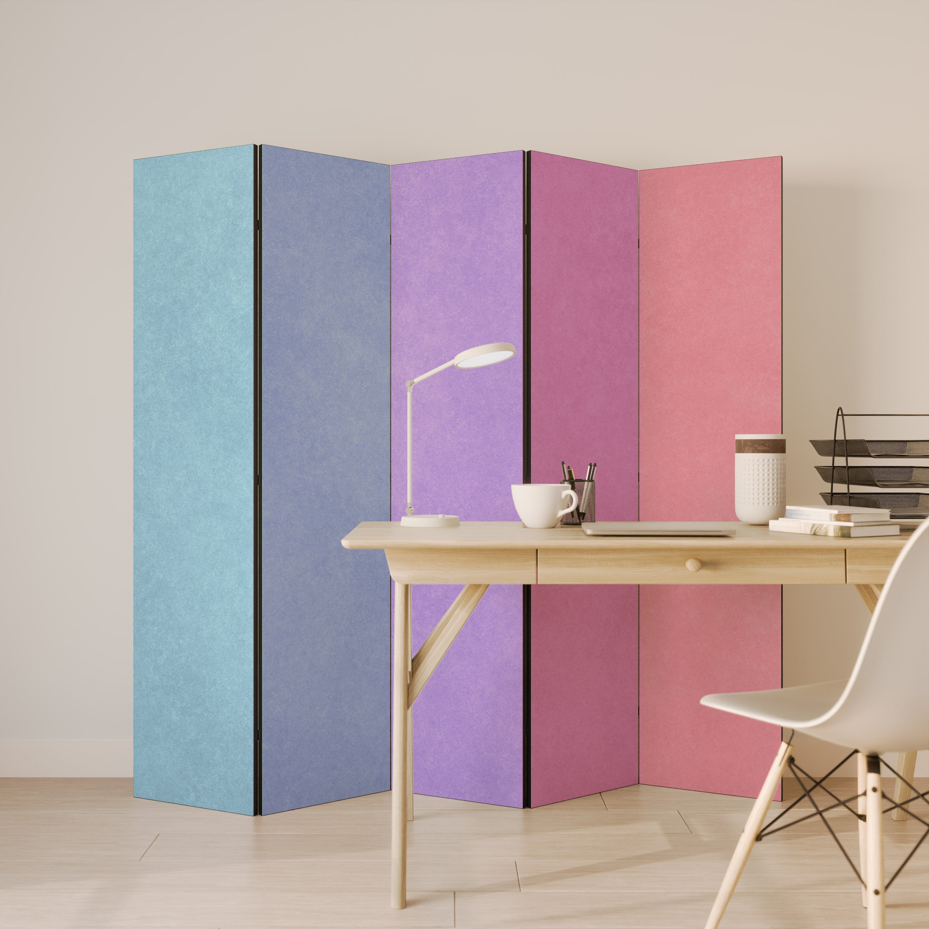 MY HEART WILL COLOR ON Biombo Decorativo de 5 Painéis