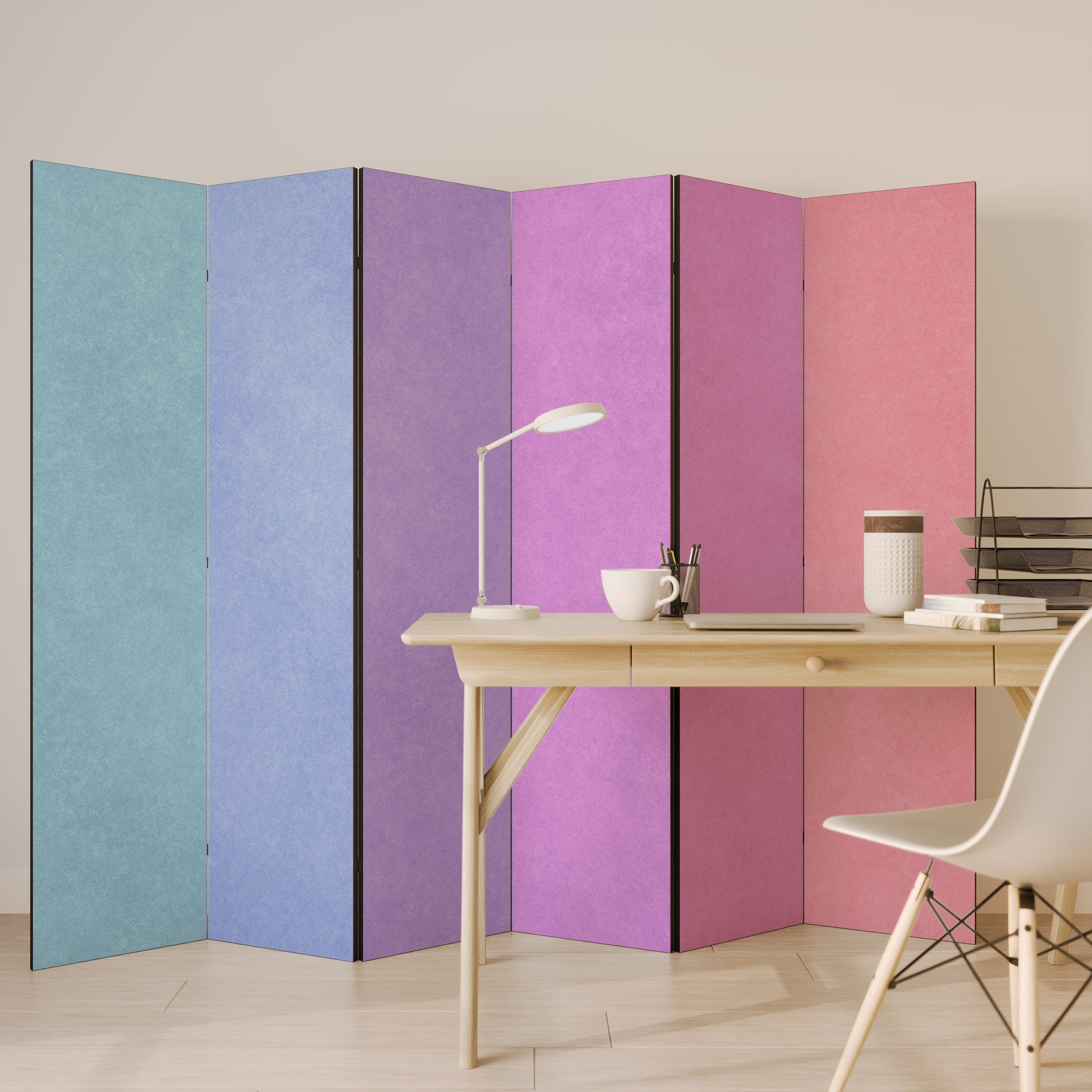 MY HEART WILL COLOR ON Biombo Decorativo de 6 Painéis