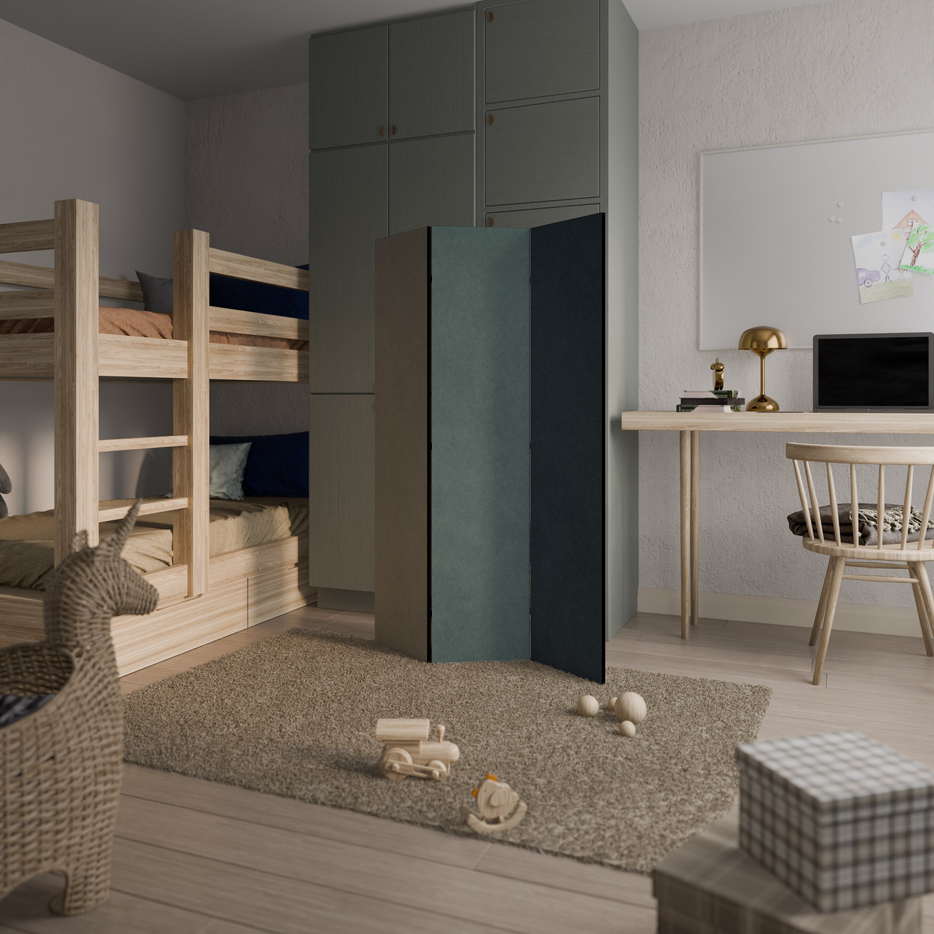 NORTH SEA ROMANCE Biombo Decorativo de 3 Painéis