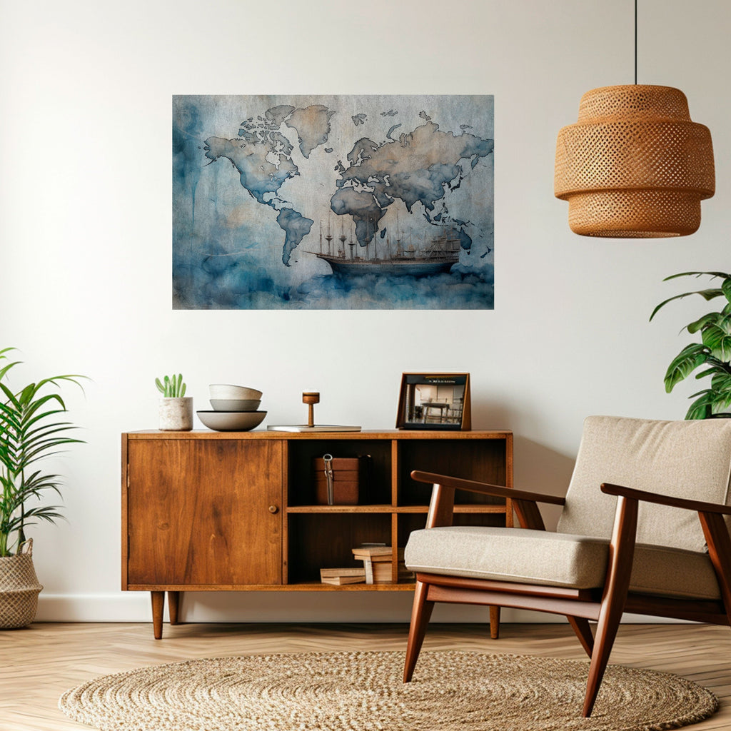 NAVIGATING CLOUDS Peel and Stick Horizontal Poster