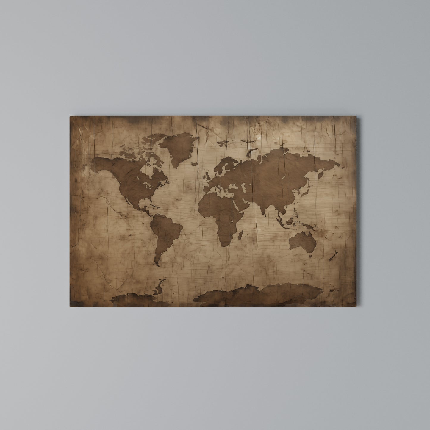 AGED WORLD MAP Horizontal Canvas Print