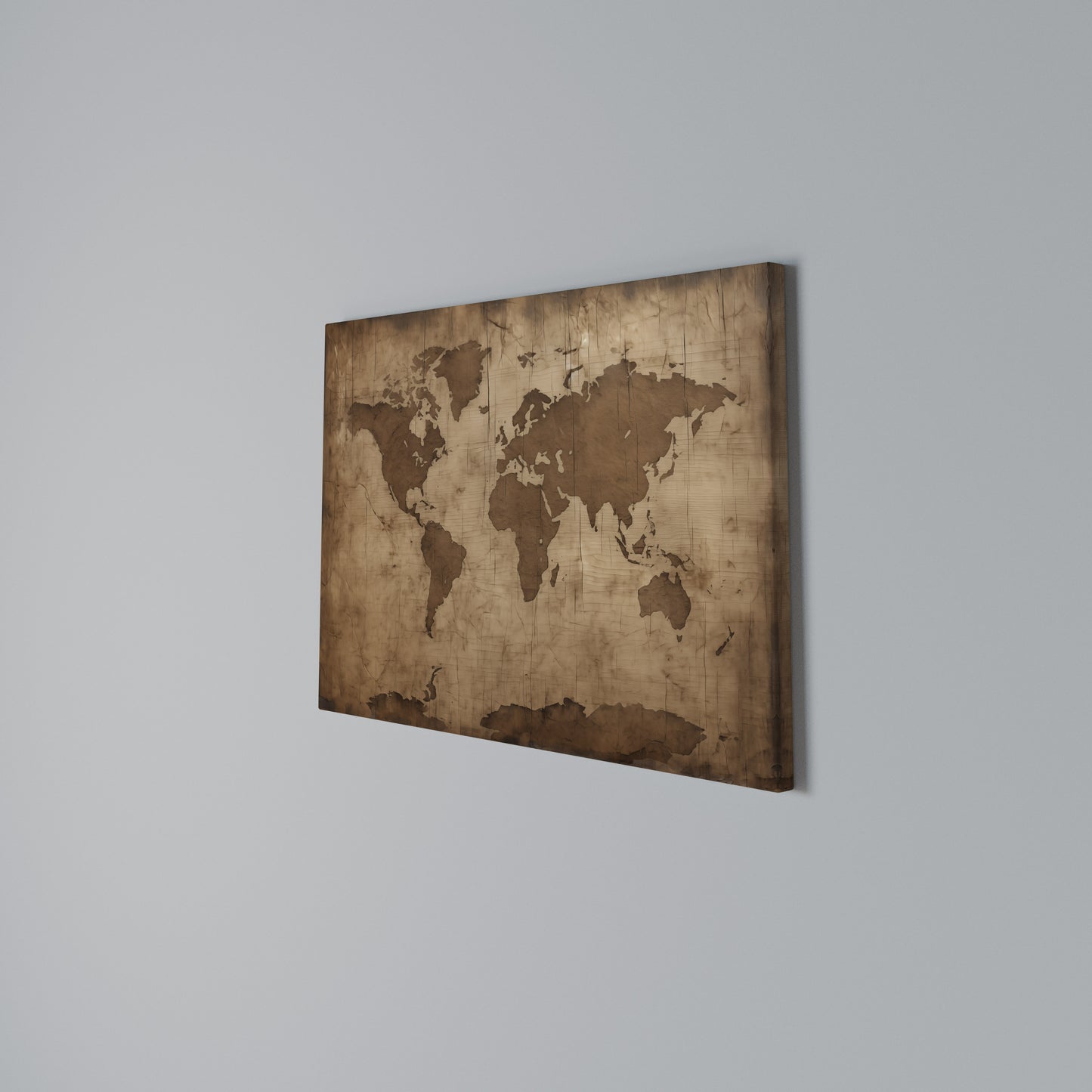 AGED WORLD MAP Horizontal Canvas Print