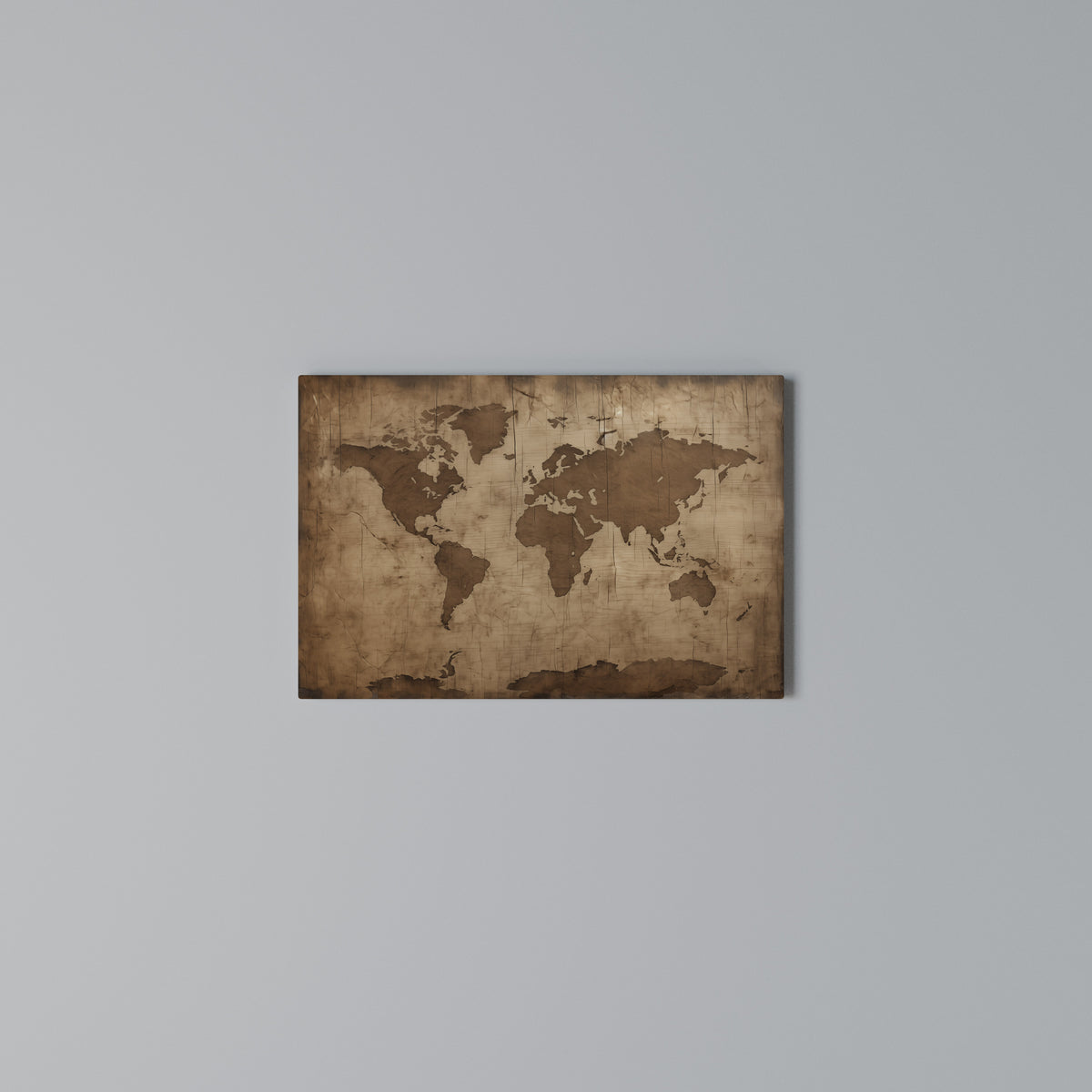 AGED WORLD MAP Horizontal Canvas Print