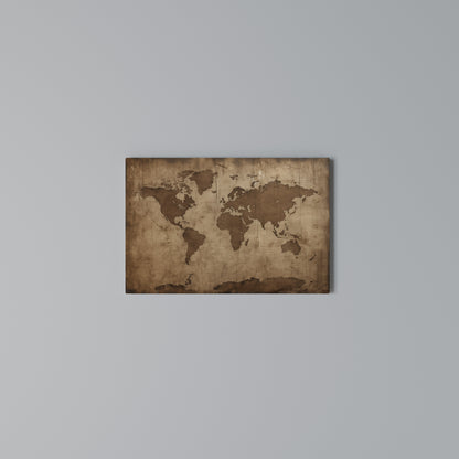 AGED WORLD MAP Horizontal Canvas Print