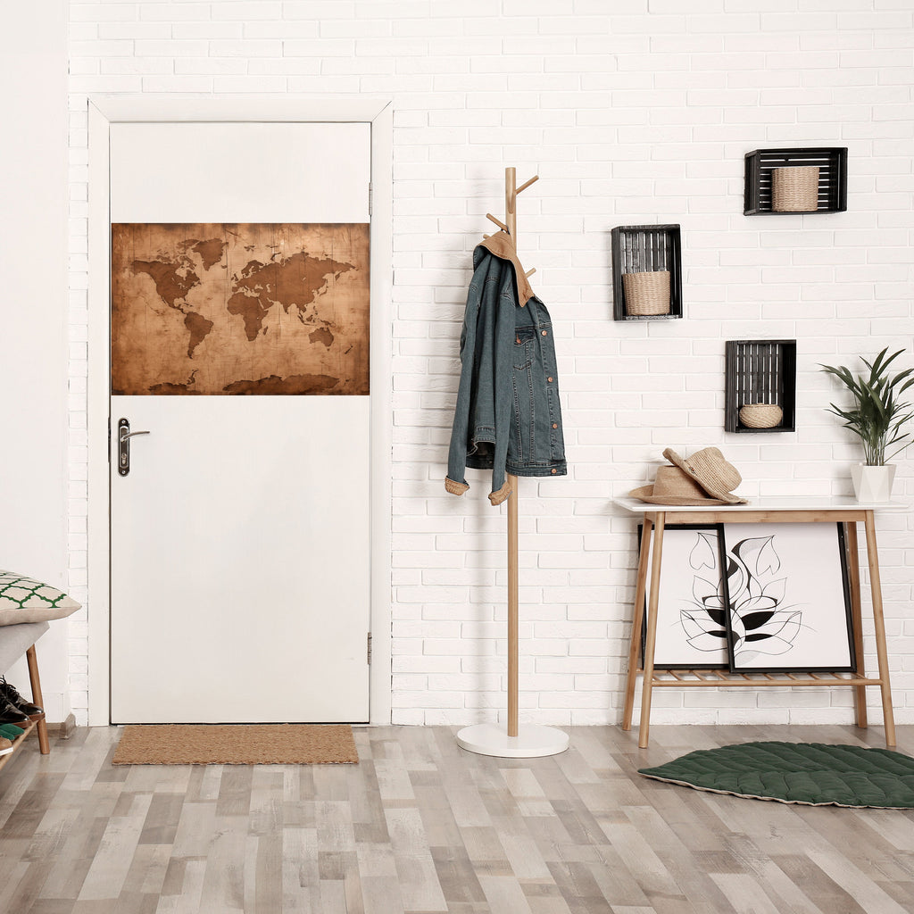 AGED WORLD MAP Poster Horizontal Autocolante