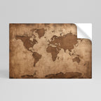 AGED WORLD MAP Poster Horizontal Autocolante