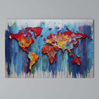 COLORFUL WORLD MAP Horizontal Canvas Print