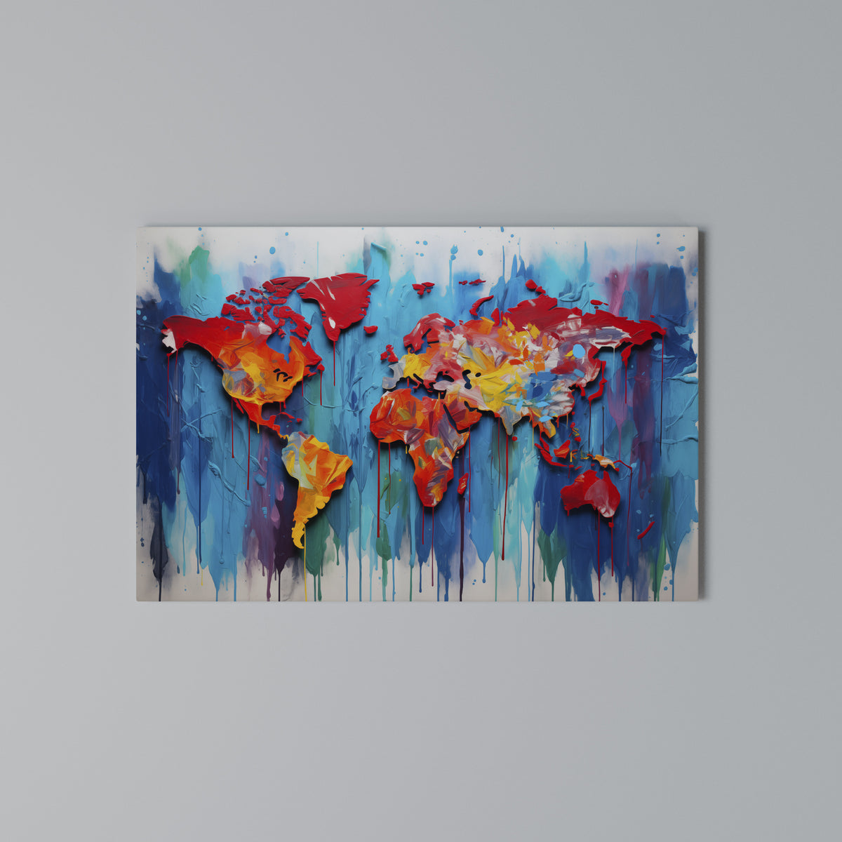 COLORFUL WORLD MAP Horizontal Canvas Print