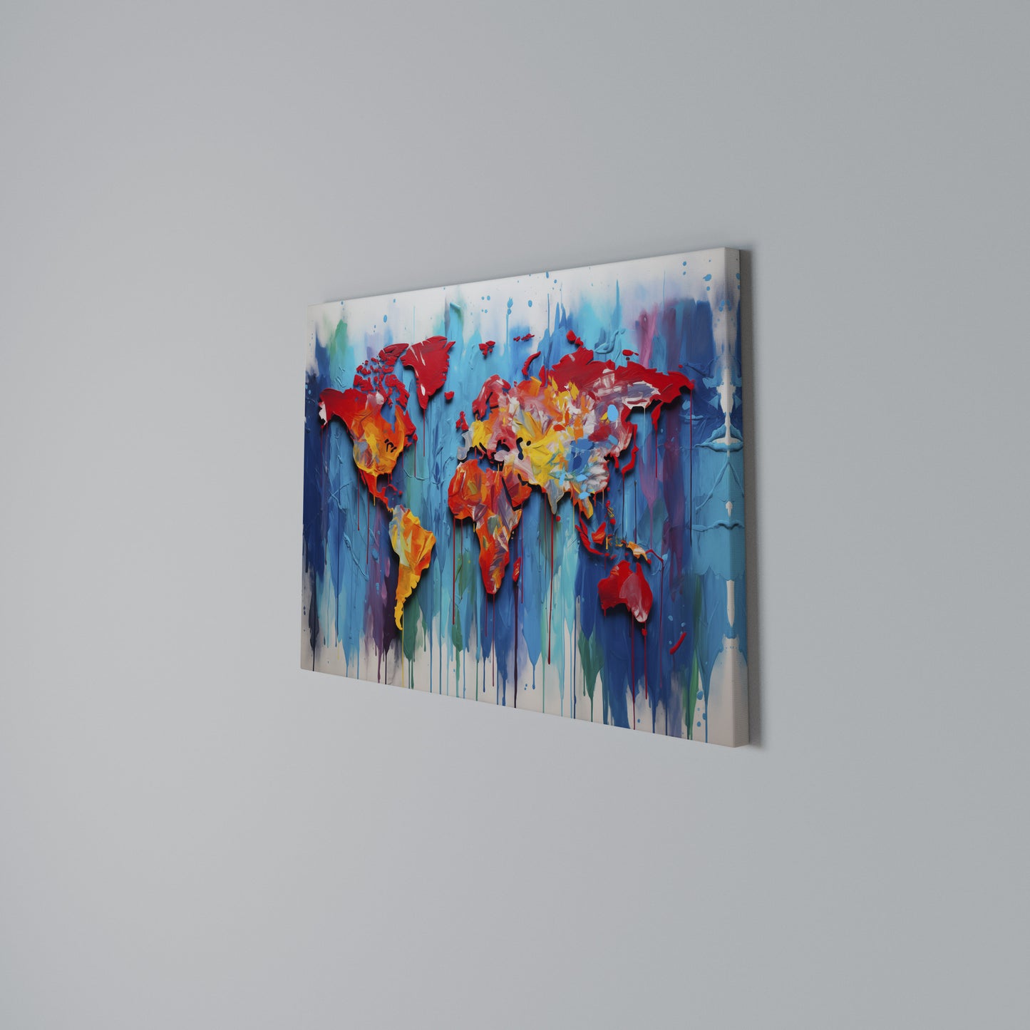 COLORFUL WORLD MAP Horizontal Canvas Print