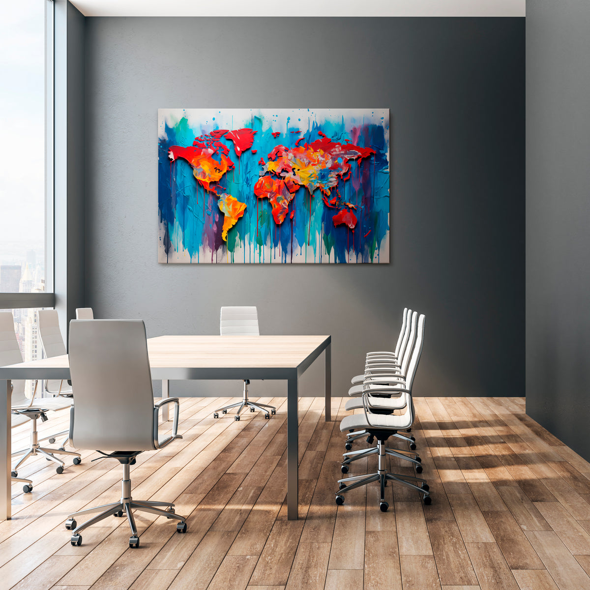 COLORFUL WORLD MAP Horizontal Canvas Print