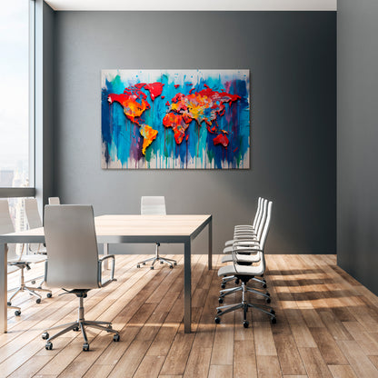 COLORFUL WORLD MAP Horizontal Canvas Print