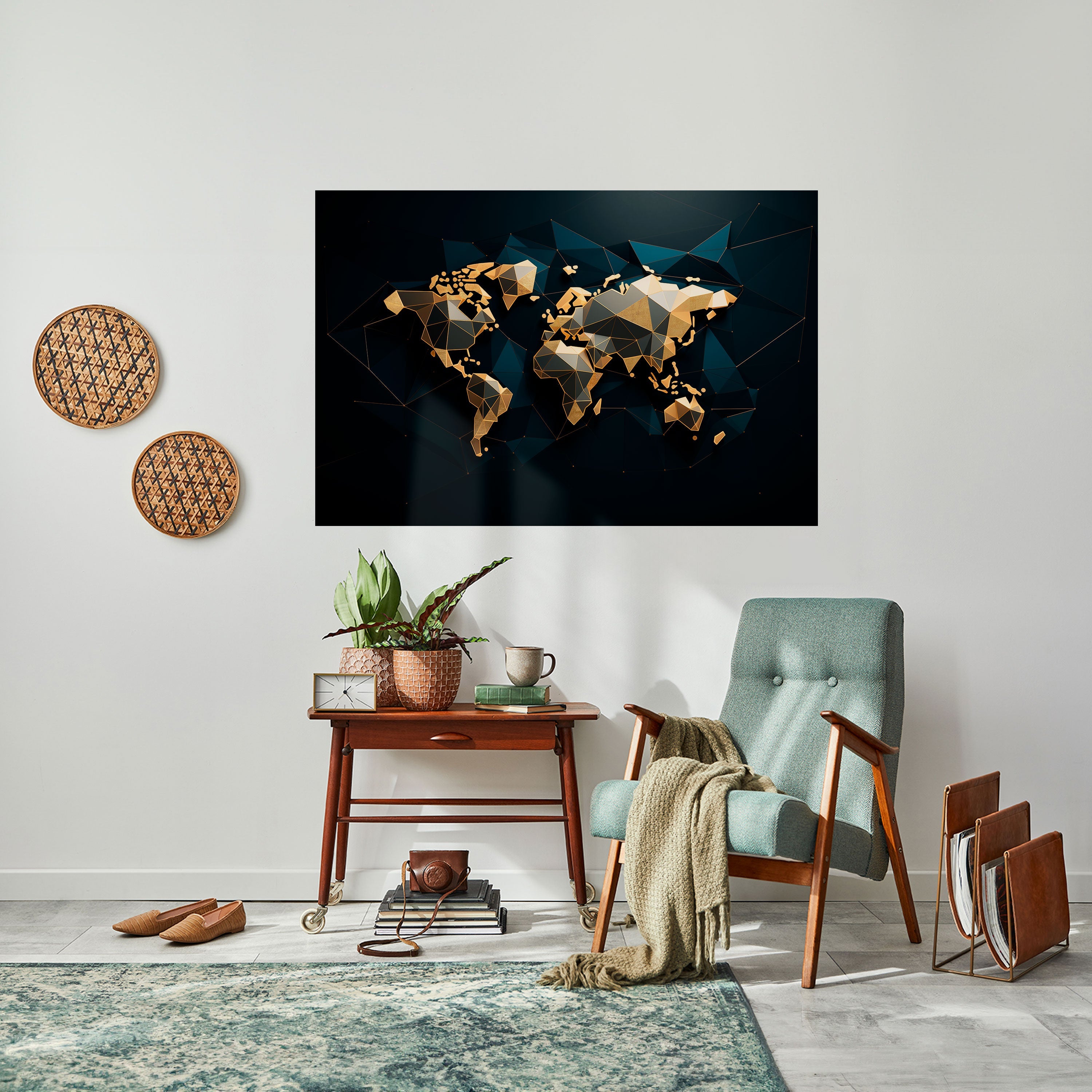 SHIMMERING WORLD SYMMETRY Poster Horizontal Autocolante