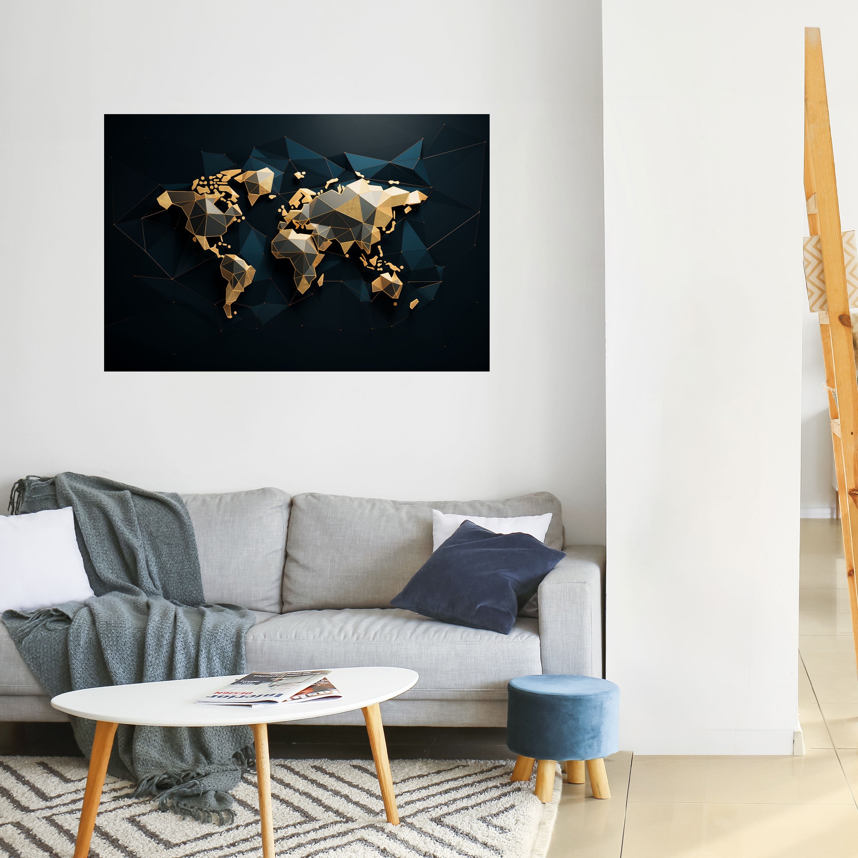 SHIMMERING WORLD SYMMETRY Poster Horizontal Autocolante