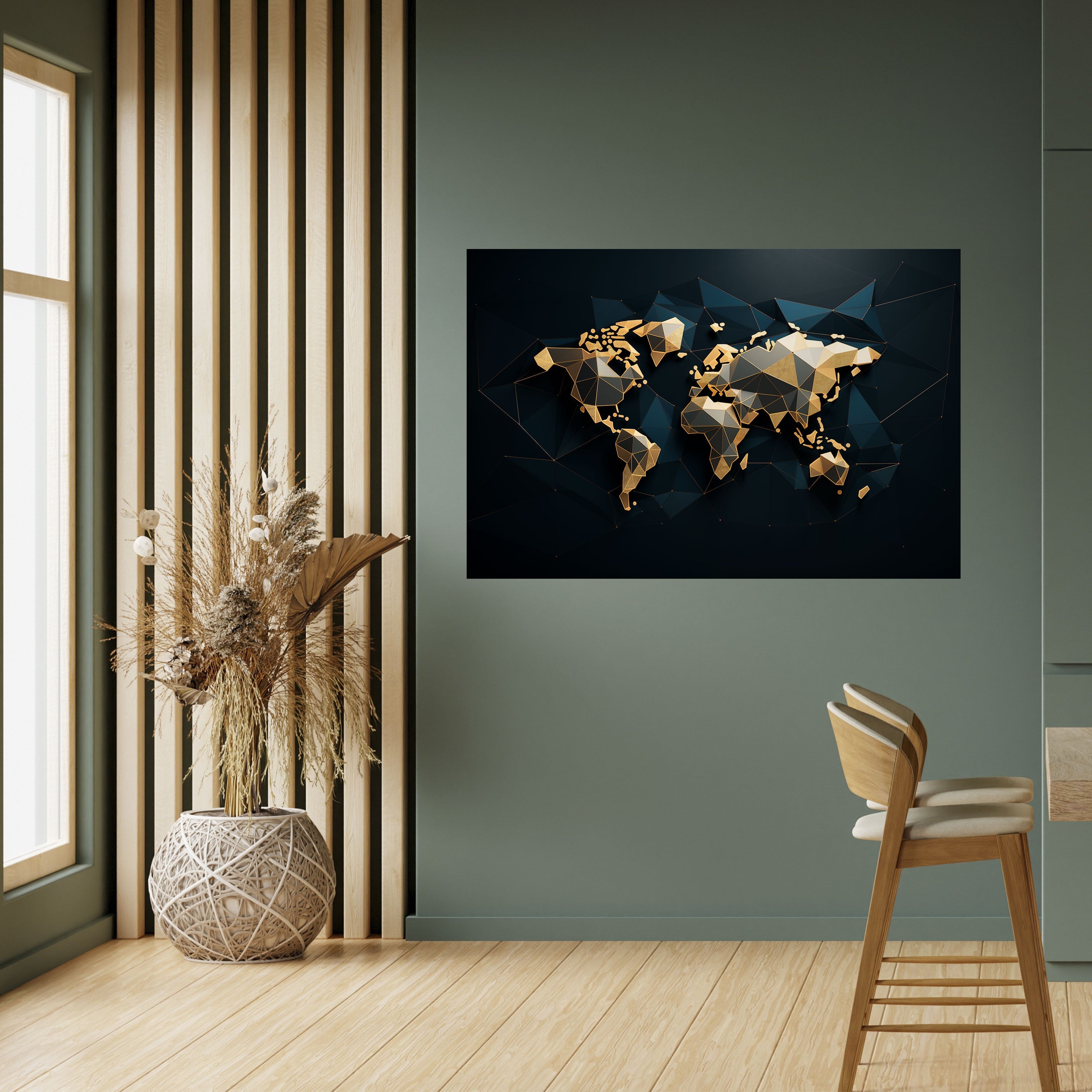SHIMMERING WORLD SYMMETRY Poster Horizontal Autocolante