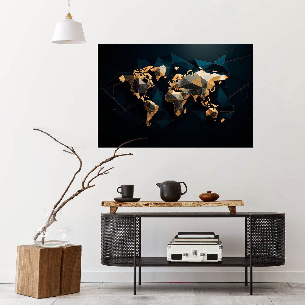 SHIMMERING WORLD SYMMETRY Poster Horizontal Autocolante