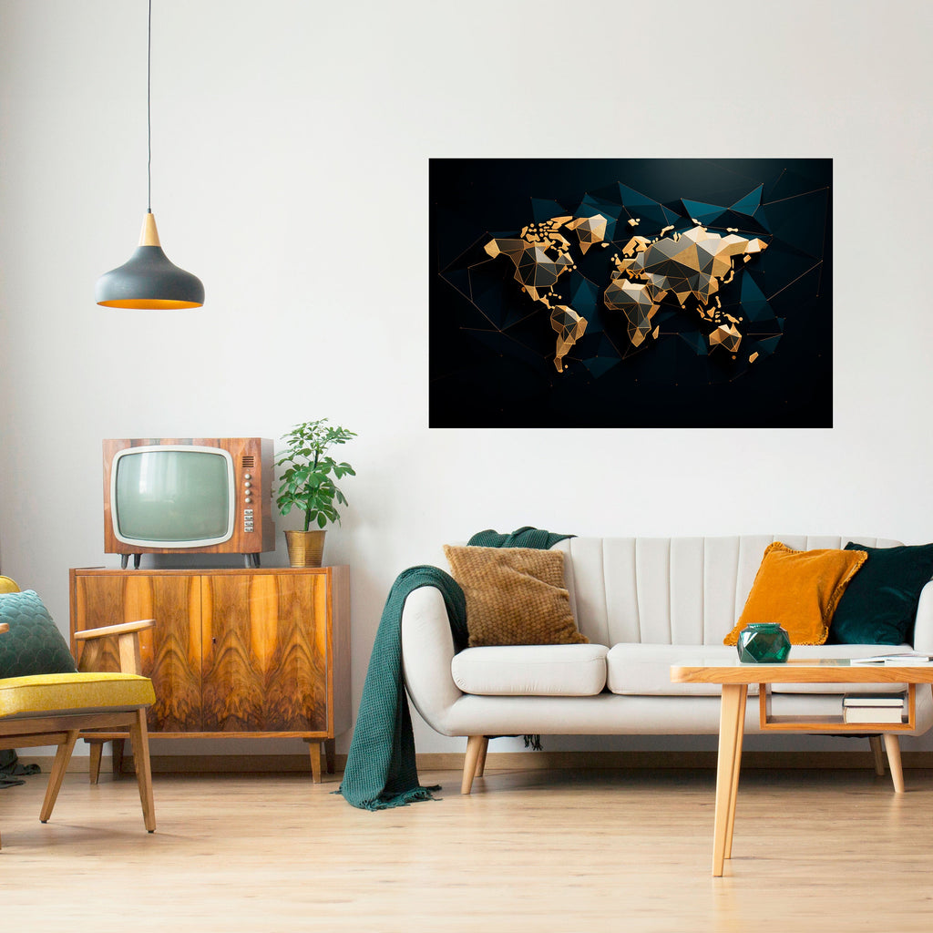 SHIMMERING WORLD SYMMETRY Poster Horizontal Autocolante