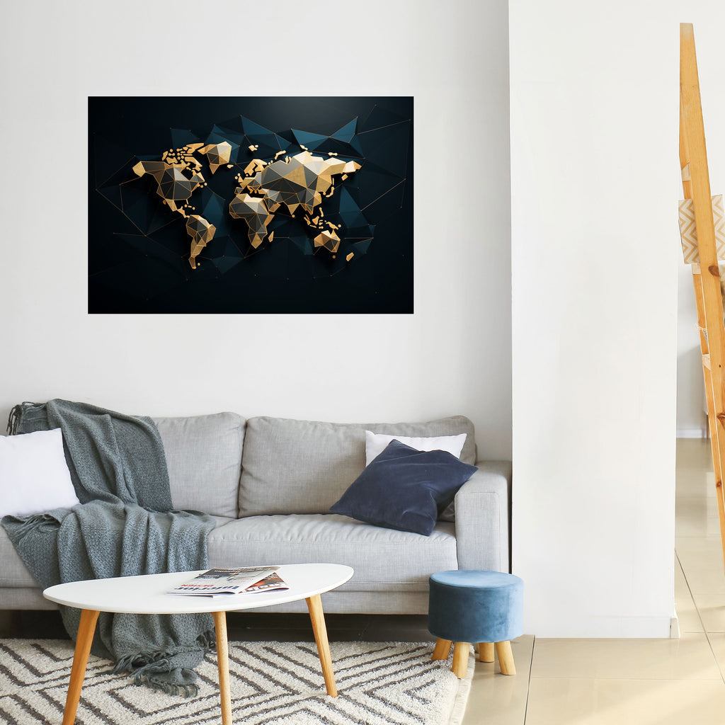 SHIMMERING WORLD SYMMETRY Poster Horizontal Autocolante