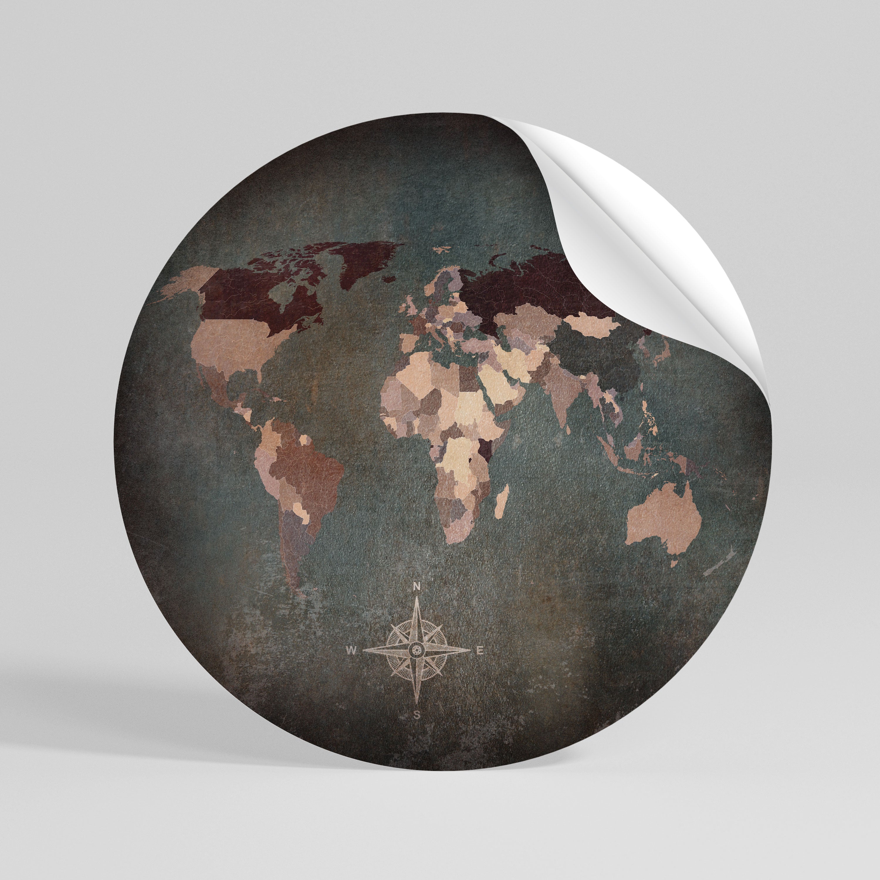 EARTH'S ARTISTIC TESSERAE Peel and Stick Round Sticker