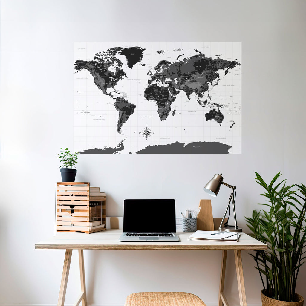 GLOBAL SHADOWS Peel and Stick Horizontal Poster