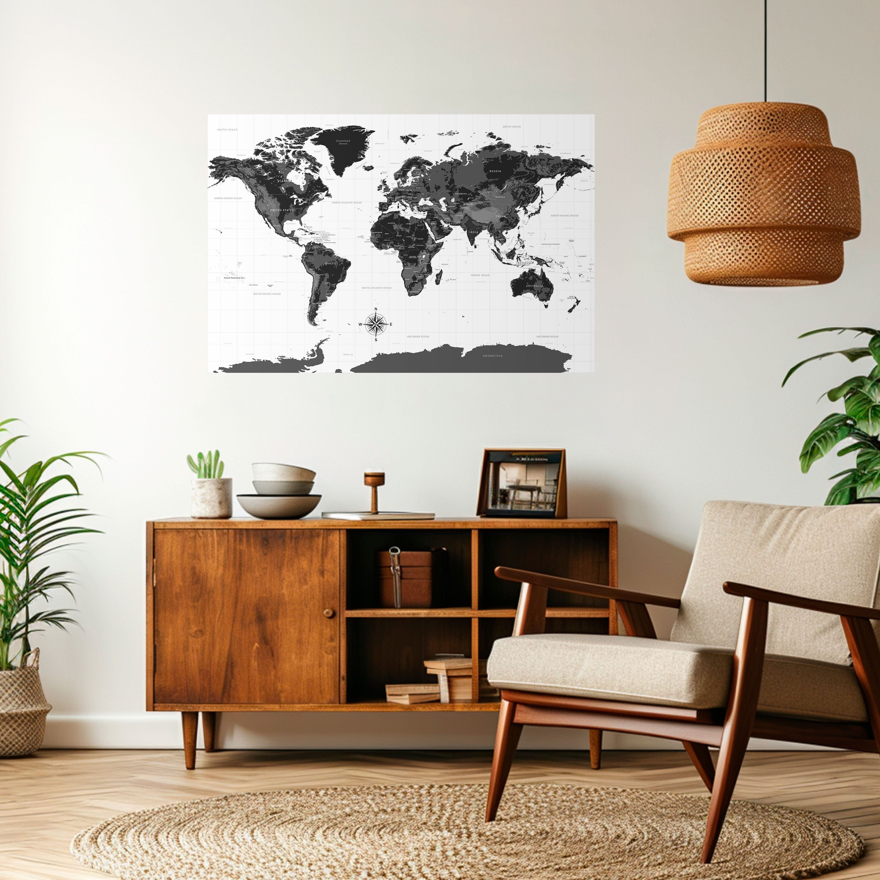 GLOBAL SHADOWS Peel and Stick Horizontal Poster